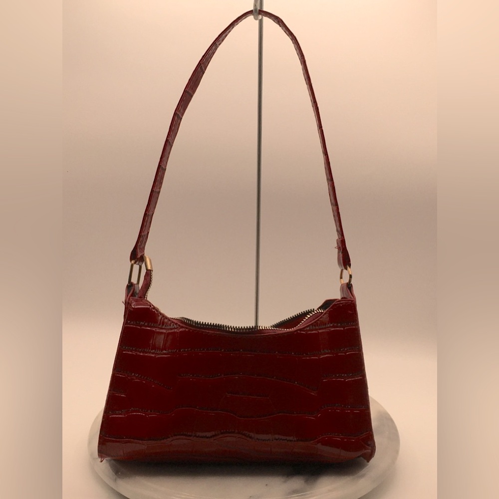 Small Red/Cranberry Faux Alligator Purse